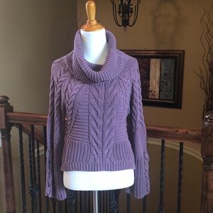 Express Cowl Neck Cable Knit Sweater